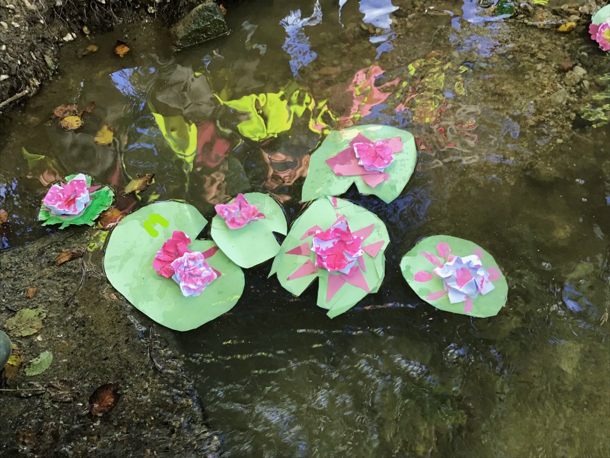 skolnansledan's tweet photo. Year 3 had a wonderful time creating their own Monet-inspired water lily scenes at the SANG this morning. The children in Berners-Lee Class made their water lilies using origami and did a lot of research about Monet! https://t.co/x8WcBGrqB9