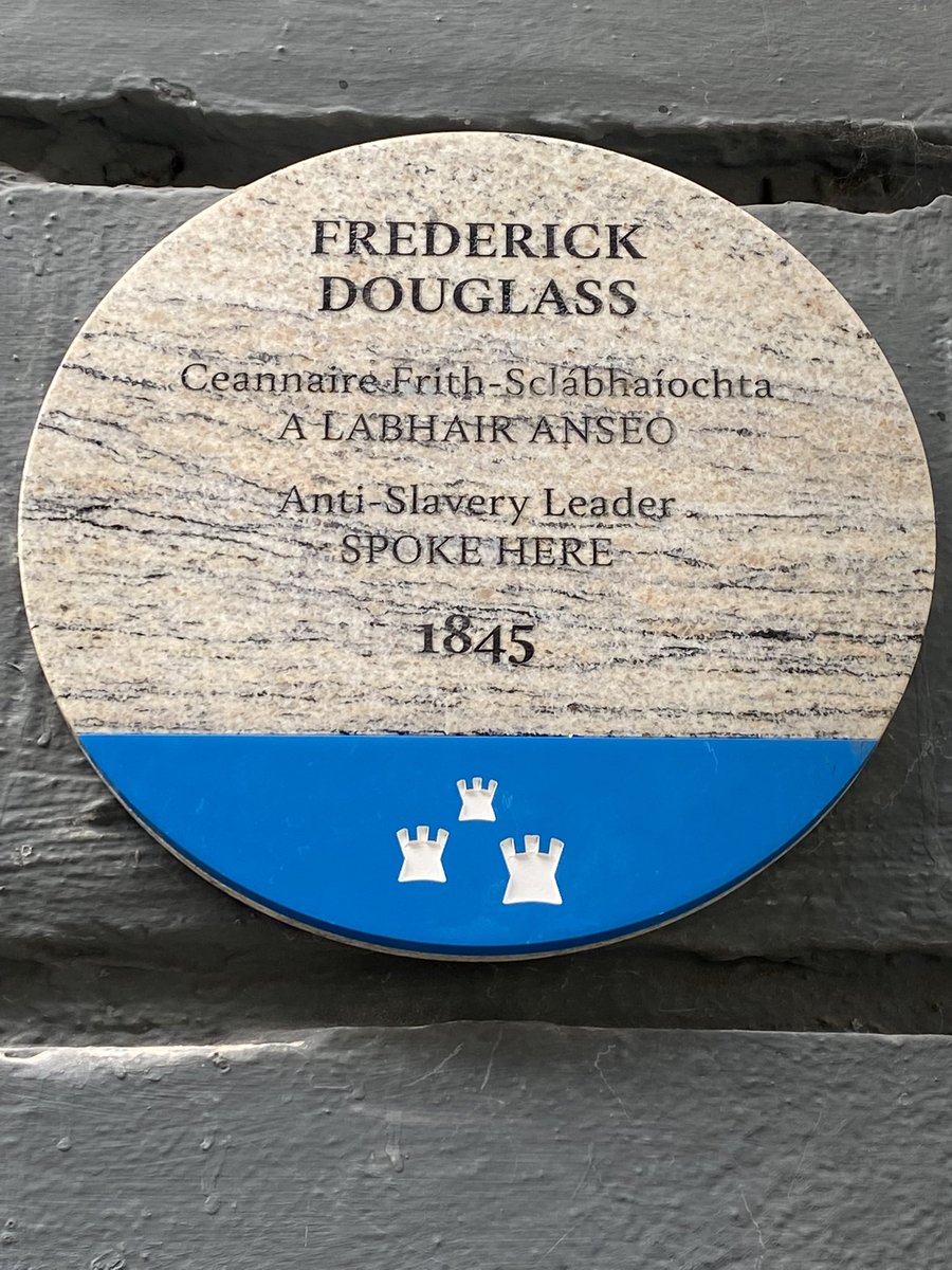 Delighted to unveil our new plaque outside @IFI_Dub to commemorate the visit of slavery abolitionist Frederick Douglass to Dublin in 1845 and the famous speech he gave in what would now be IFI Cinema One. @artscouncil_ie https://t.co/7LcwO9Sdqx