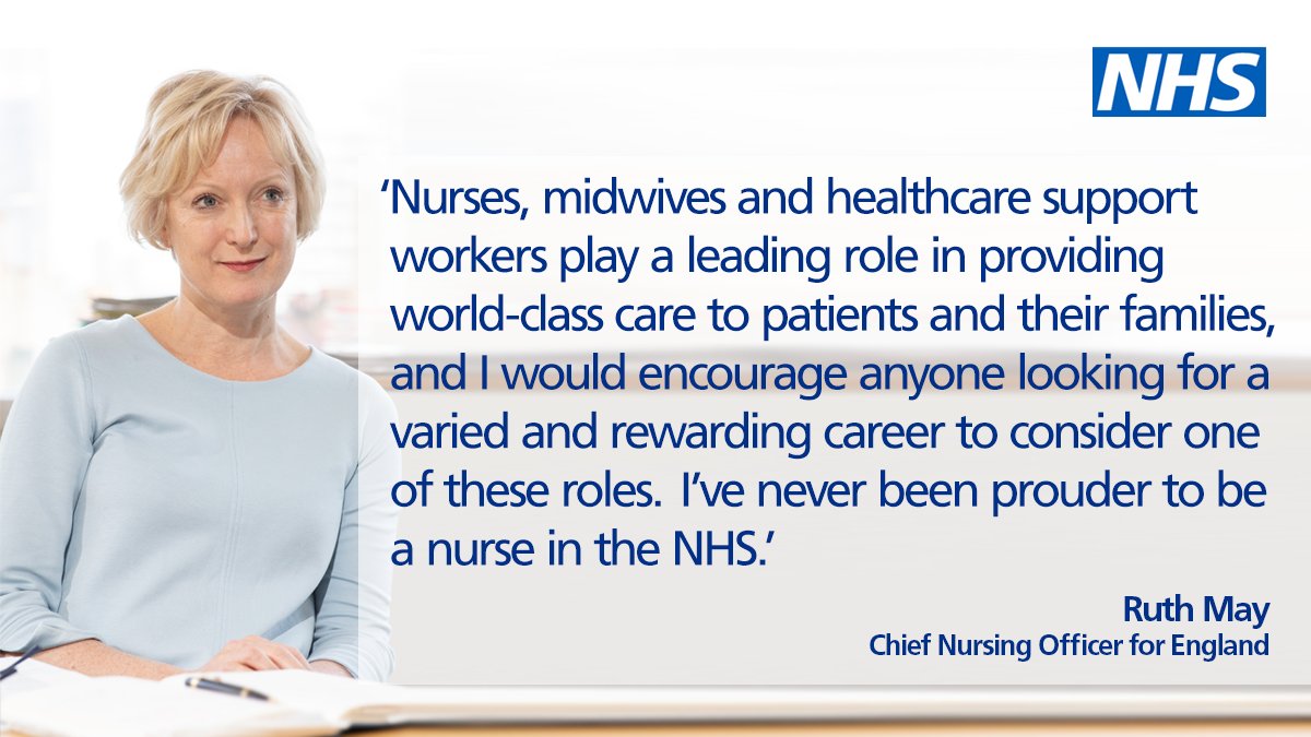 Working as a nurse, midwife or healthcare support worker in the NHS lets you live a thousand lives through the patients and families you care for.

Don’t just live one life, live a thousand lives. Search NHS careers. #WeAreTheNHS #WeAreHCSWs #teamCNO
england.nhs.uk/2021/10/nhs-ch…