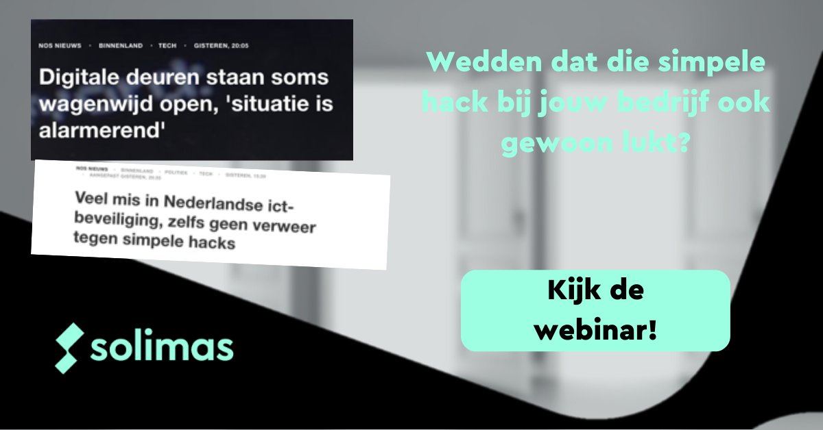 #Cybersecuritymonth
Wedden dat die simpele hack bij jouw bedrijf ook gewoon lukt?

Kijk de webinar 'Digitale basishygiëne' om te leren hoe je de eerste stappen zet richting om hackers buiten de deur te houden!
#cybersecurity
hubs.la/H0ZDxVl0