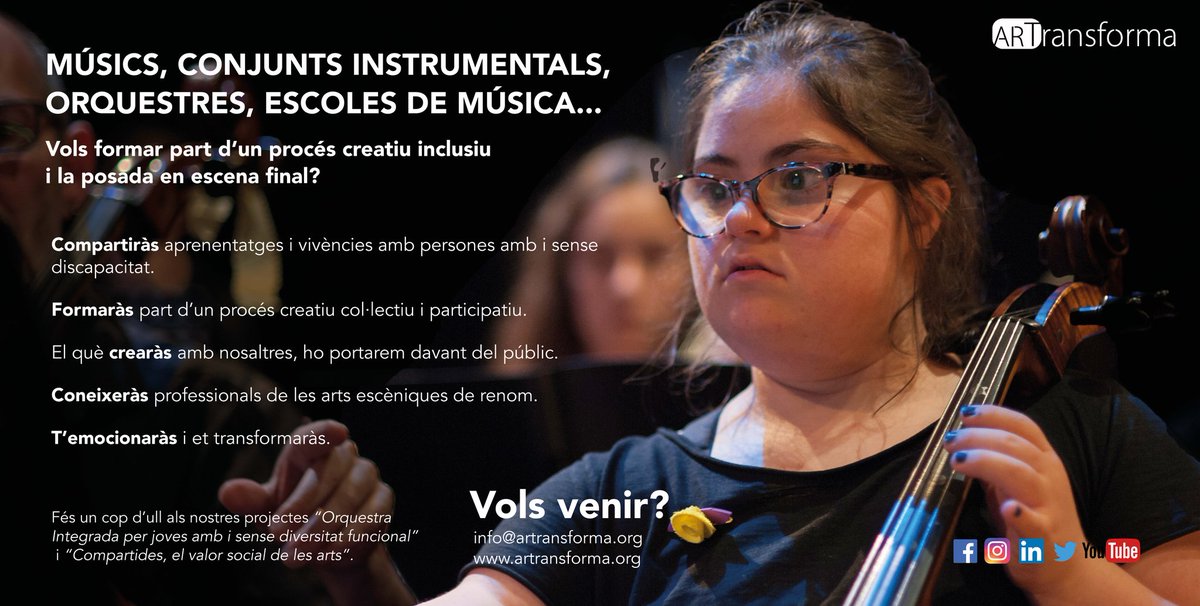 COMENCEM‼️🔜
Vols formar part d'un procés creatiu i una posada en escena amb persones amb i sense diversitat funcional? Entitats educatives, socials i culturals, juntament amb inscrits de forma individual, unint forces i creativitat per emprendre un procés creatiu transformador.