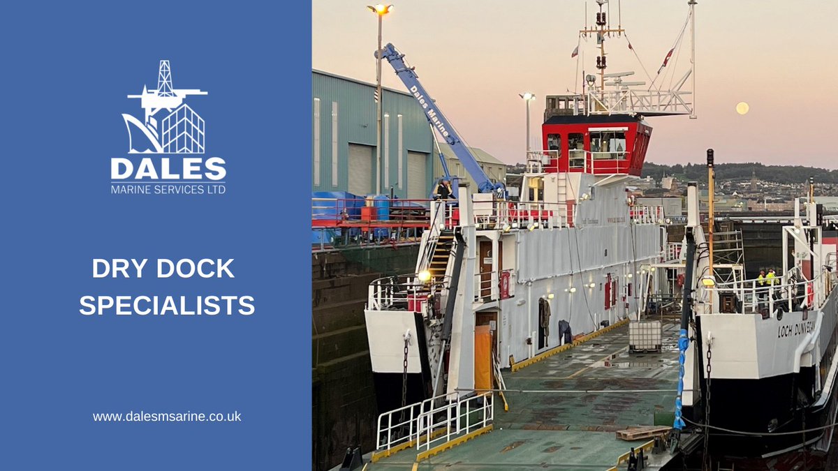 DalesMarine1's tweet photo. This morning’s visitor at our Greenock dry dock and facilities. A Ro-Ro in for her annual docking and repairs. Dales Marine, your dry dock specialists - supporting our clients with 24/7, 365 days a year services.
https://t.co/HjJtwG0WPM
#drydocks #carferries #vesselrepairs https://t.co/KOdOXs7I8e