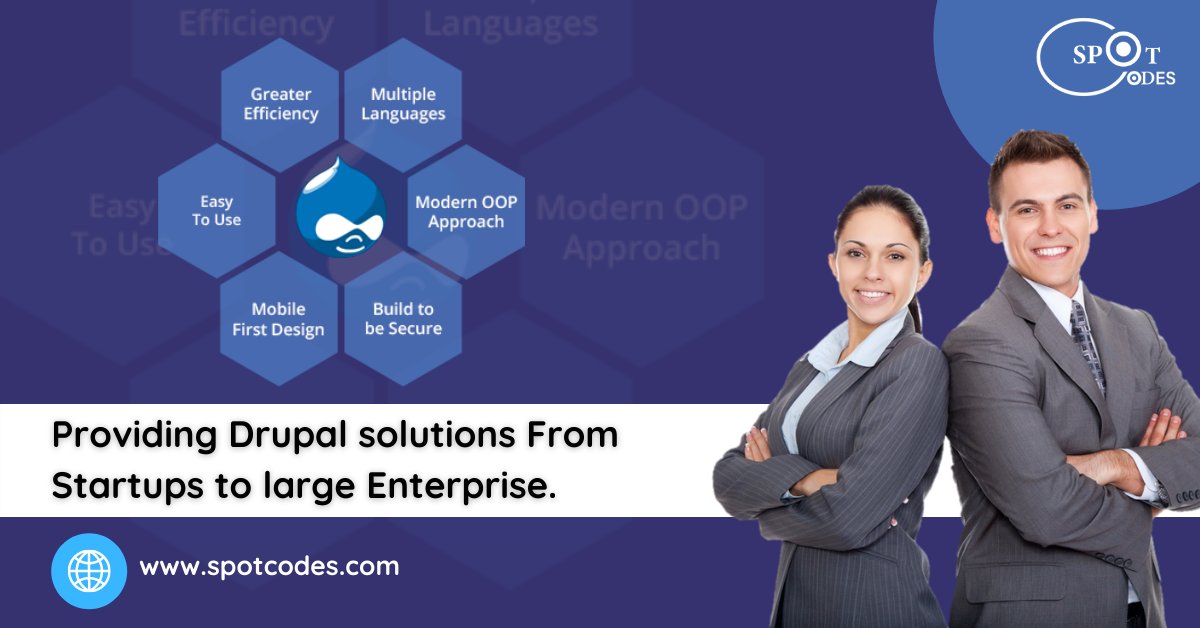 Spot_Codes's tweet image. SpotCodes Technologies is a leading #drupaldevelopmentcompanyinUSA that specialized in providing professional #drupalwebsitedevelopment services and solutions for various industries and serve global clients for more than a decade.