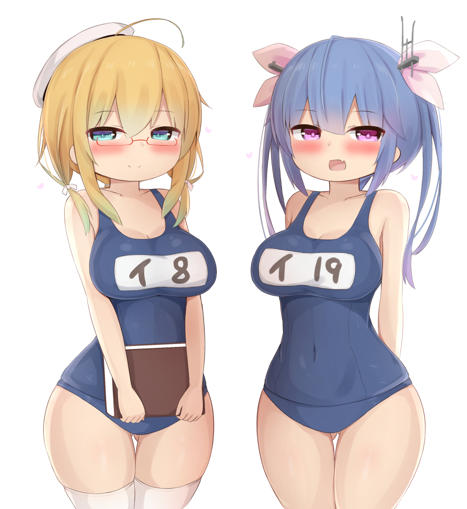 伊19(艦これ) ,伊8(艦これ) 「イクはち #艦これ #艦隊これくしょん #伊8 #伊19 https://t.c」|ねぷてぃのイラスト