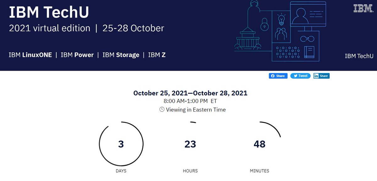 TechU is on the (virtual) horizon. 

techu.cventevents.com/4xmQxw?sms=7&c…

#PowerVM #IBMioss #LoP 
#NerdHerd #IBMChampion #fintech #AIX  #PowerVM #Linux #Unix #RHEL