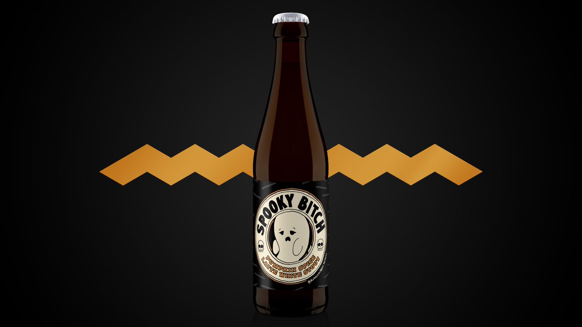 We were delighted to work with the immensely talented <a href="/shobeescribbles/">Shobee Scribbles</a> on Spooky Bitch; a 9% ABV golden-hued imperial-strength ale, brewed with lactose sugar, coffee beans and vanilla, and infused with a pumpkin spice blend. Peep her insta: instagram.com/shobeescribble…