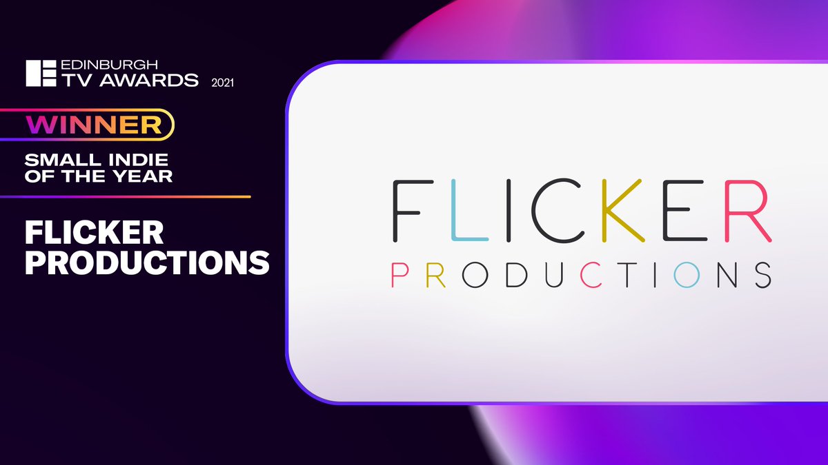 EdinburghTVFest's tweet photo. The Jury said they have a diverse range of output and felt like a small company with big ambition. Huge congratulations to Flicker Productions. 
Our 2021 SMALL INDIE OF THE YEAR

#EdTVAwards https://t.co/TrEoUiopkT