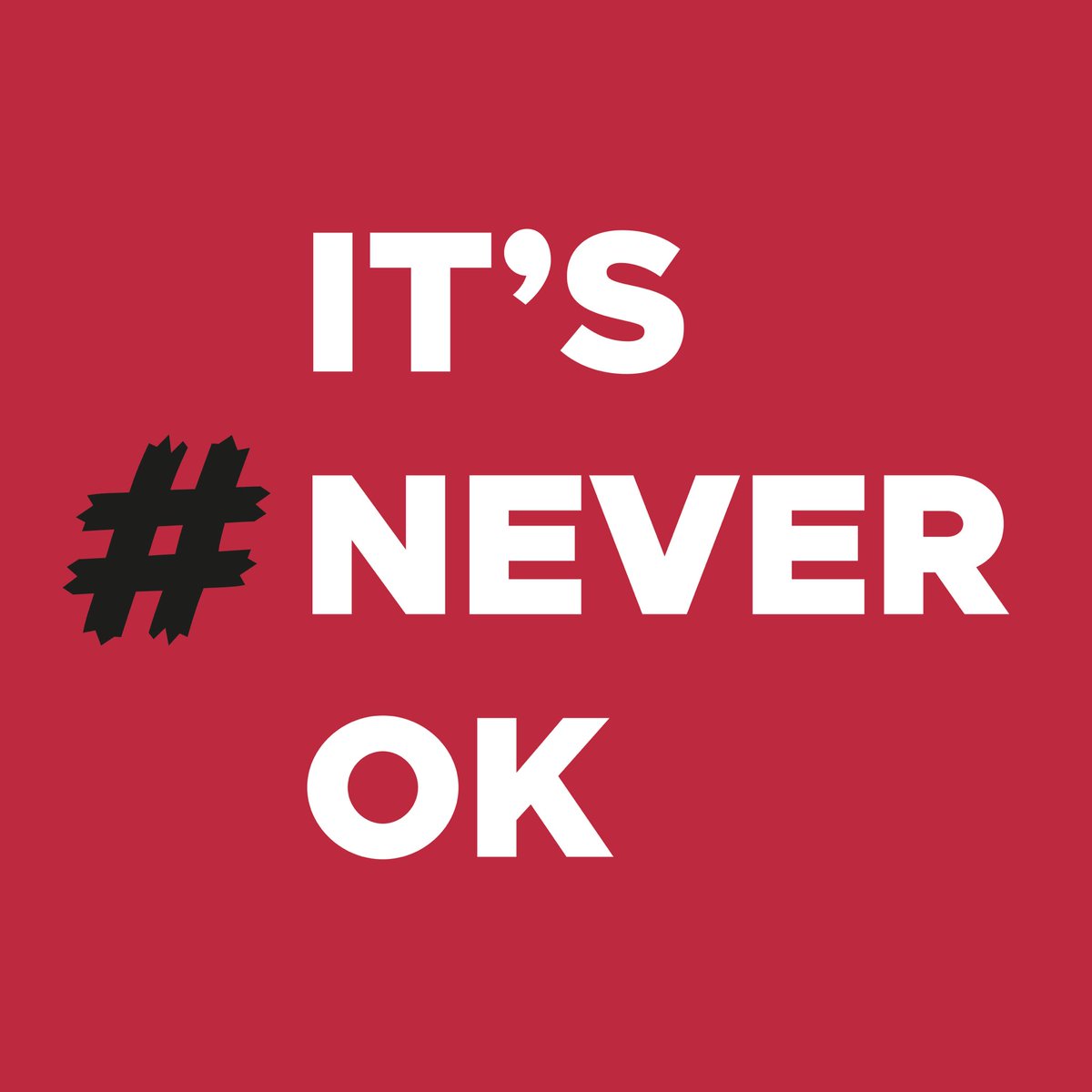 @uogstudentsunion campaign #neverok 
Engaging in any acts of sexual assault, violence or discriminatory behaviour is #neverok 
There are a number of ways to report and access resources across the University: 
💻 Students’ Union website 
📱 MyGlos App
👣 Sports Club Reporting Tool