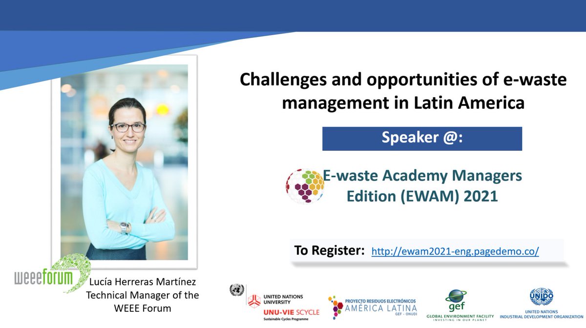 ForumWeee's tweet photo. Big part of our team is engaged in the #ewaste academy #EWAM this and next week. The goal is to help the actors involved make better informed decisions about the priorities in the sustainable management of WEEE in Latin America. Learn more and register:
➡️https://t.co/etIEc03AV8 https://t.co/pSHOzZXoxP