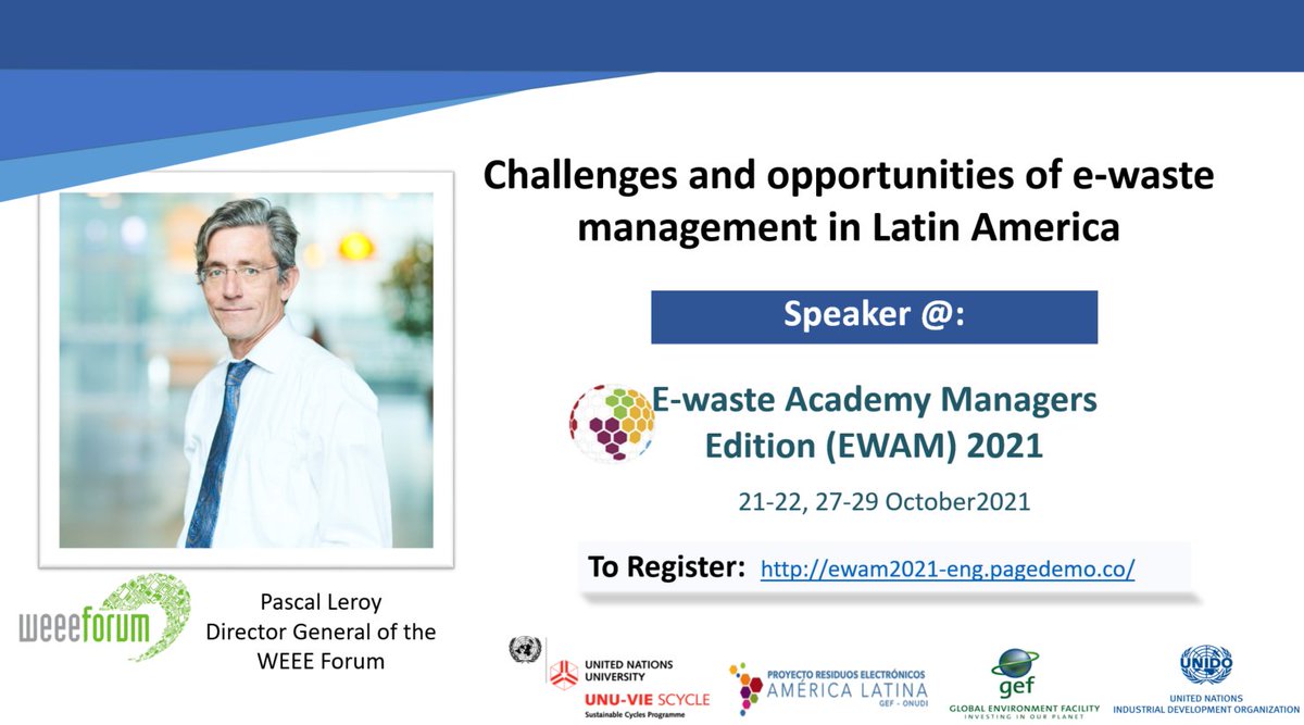 ForumWeee's tweet photo. Big part of our team is engaged in the #ewaste academy #EWAM this and next week. The goal is to help the actors involved make better informed decisions about the priorities in the sustainable management of WEEE in Latin America. Learn more and register:
➡️https://t.co/etIEc03AV8 https://t.co/pSHOzZXoxP