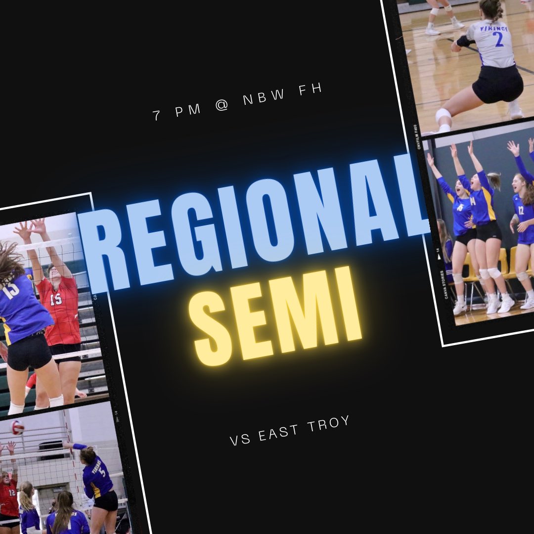 New Berlin West GVB (@nbwestvb) on Twitter photo Regional Semi ββ
π | <a href="/ETCSD/">East Troy CSD</a>
π | <a href="/NBWAthletics/">NBW Vikings</a>
π
| 10.21.21
βοΈ | 7:00 P.M.
π± | T: <a href="/NBWestVB/">New Berlin West GVB</a> IG: @NBWGVB
π | $6- available @ door
πΊ | youtube.com/channel/UCjryJβ¦
#GoVikes #NBWVB #π΅ππ‘ Regional Semi ββ
π | <a href="/ETCSD/">East Troy CSD</a>
π | <a href="/NBWAthletics/">NBW Vikings</a>
π
| 10.21.21
βοΈ | 7:00 P.M.
π± | T: <a href="/NBWestVB/">New Berlin West GVB</a> IG: @NBWGVB
π | $6- available @ door
πΊ | youtube.com/channel/UCjryJβ¦
#GoVikes #NBWVB #π΅ππ‘