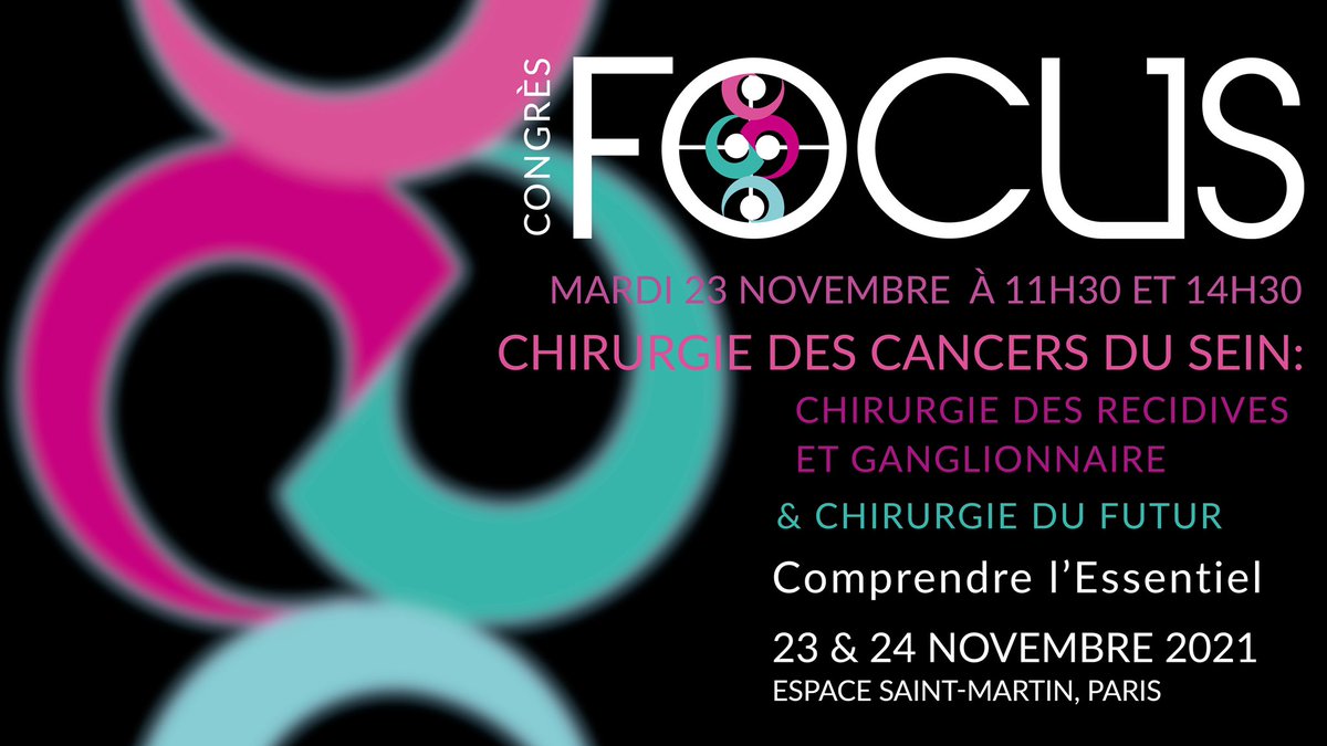 FOCUScongres's tweet photo. Mardi 23 Novembre, notre congrès #FOCUS2021 vous propose deux sessions d’exceptions autour de la chirurgie des cancers du sein avec comme coordinateurs, Myriam Deloménie &amp; Fabrice Lecuru.

Inscrivez-vous dès maintenant : https://t.co/xB0BUJTciV https://t.co/JejlTDIrUW