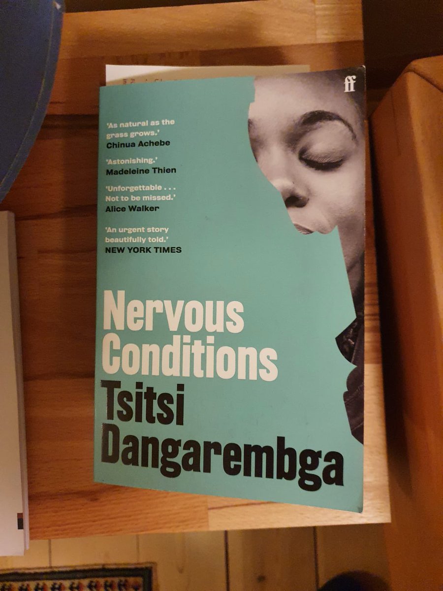 GERonAfrica's tweet photo. Currently on my bedside table: In #NervousConditions Tsitsi Dangarembga brilliantly describes the growing awareness of a young Shona girl in colonial Rhodesia of the social restraints against the education of women and her success in breaking out. A must read! #GERonAfricaBooks https://t.co/9oX1BZPjV4