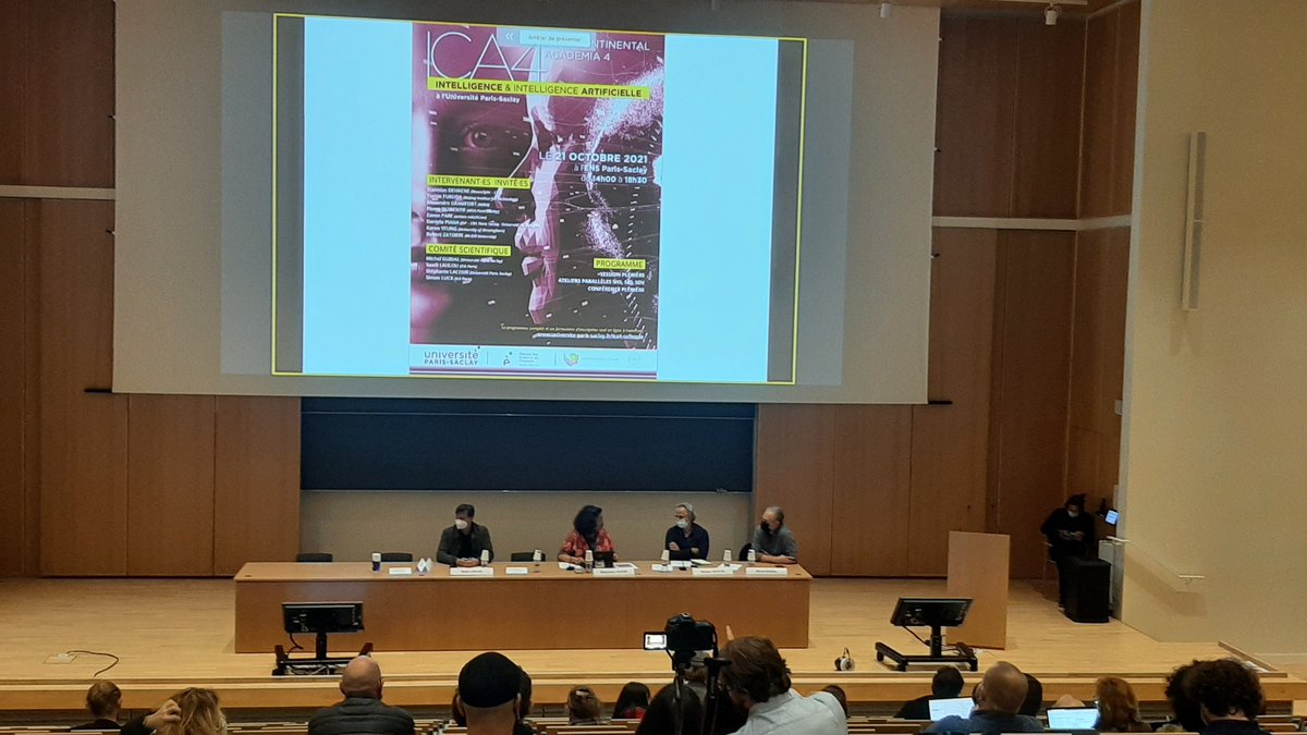IEAdeParis's tweet photo. Saadi Lahlou, directeur de l'IEA de Paris, Stéphanie Lacour et Michel Guidal @UnivParisSaclay , Nicolas Vayatis @ENS_ParisSaclay introduisent le #colloque spécial #ICA4 à l Ens Paris Saclay https://t.co/qvc9W6fbPi