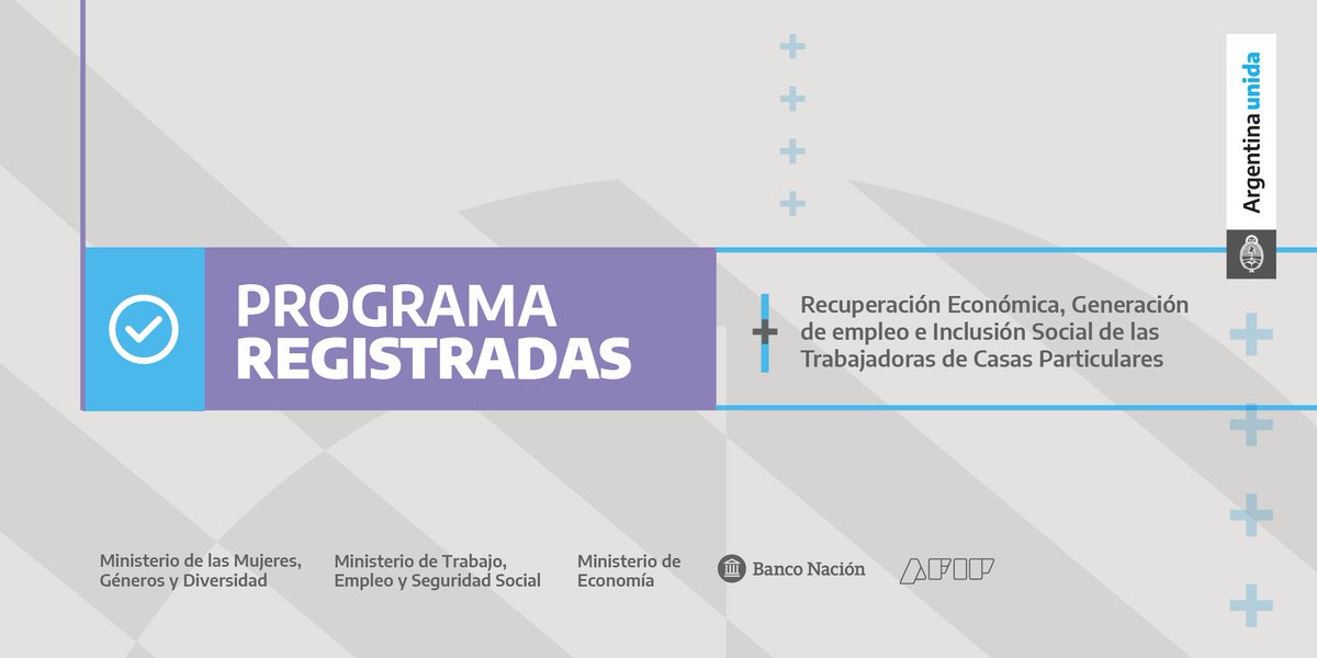 TrabajoPBA's tweet photo. Registradas, un programa para formalizar a las trabajadoras de casas particulares. 🏠
⬆️ Más derechos.
⬆️ Mejores condiciones de trabajo.
Conocé los beneficios e inscribí una nueva relación laboral en https://t.co/gwrEzpSsvs
#ReconstrucciónArgentina⬆️ https://t.co/cycoLs6TPE