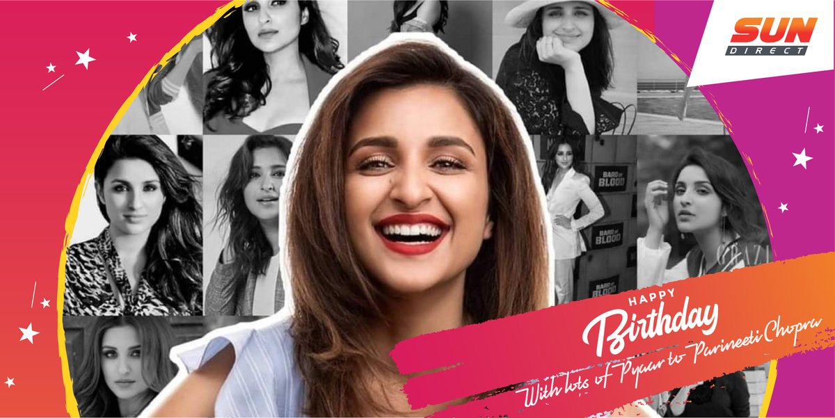 SUNDIRECTIndia's tweet photo. To the woman who makes her critics appreciate her performance | A wonderful and gorgeous actress!
We wish #ParineetiChopra a blissful birthday today.
#HBDParineetiChopra #SunDirect #Recharge #DTH #DTHprovider #Sundirectapp #SUNTV https://t.co/Gcj66EyJl7