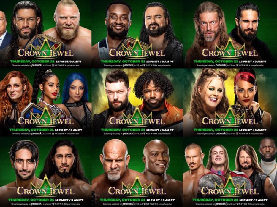 RT @luchalibreonlin: WWE presenta Crown Jewel, hoy a la 12:00pm (EST) por WWE Network y Peacock. https://t.co/qtMN7Bb8ax