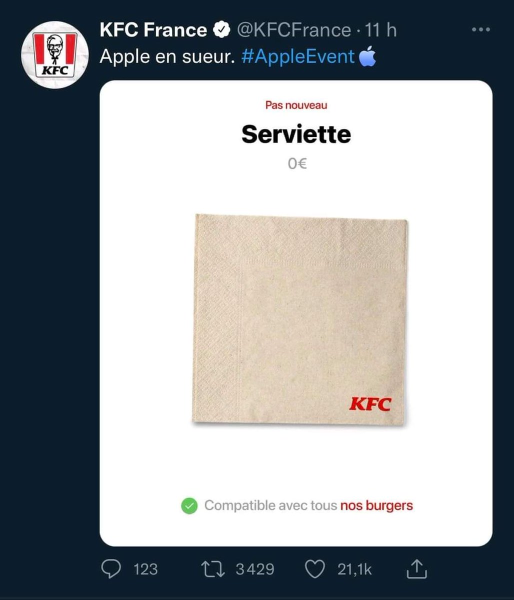 AgenceJims's tweet photo. 🤣🤣🤣🤣 @KFCFrance vous n'êtes pas du tout sérieux ! https://t.co/SV4LWw3CGZ