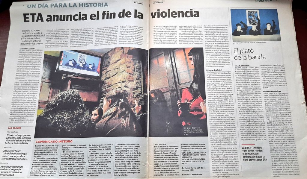Dugus_85's tweet photo. 21 de octubre y leer el periódico de hace diez años @elcorreo_com #findeETA https://t.co/W8xvGg9m6U