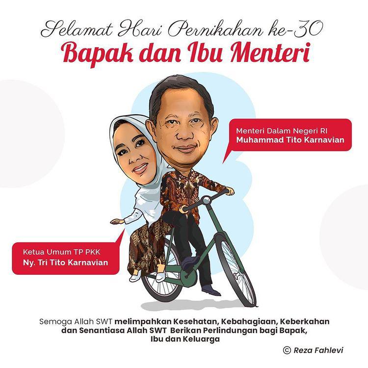 titokarnavian_'s tweet photo. Selamat Hari Pernikahan yang ke-30 Bapak Muhammad Tito Karnavian dan Ibu Tri Tito Karnavian. Semoga Allah SWT melimpahkan kebahagiaan, kesehatan, keberkahan, dan senantiasa dalam lindungan Allah SWT bagi Bapak Menteri, dan Ibu serta keluarga.

Posted by : admin https://t.co/Hl3z4kWJPn
