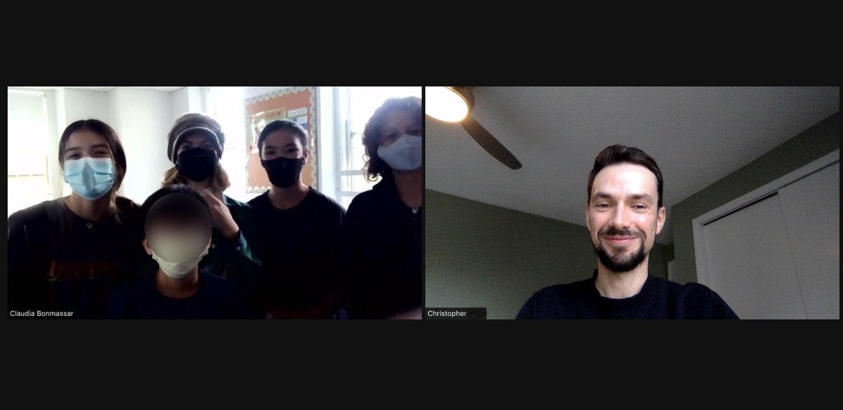 isblib's tweet photo. Recently, our 8th grade German students welcomed Christopher from Germany into their classroom, remotely of course. Christopher "visited" them as part of the "Meet-a-German" project, sponsored by @AATGOnline & @fulbright_de. #MeetAGerman #WunderbarTogether #fulbright75 #ISBOS https://t.co/Paz8nXKSDC
