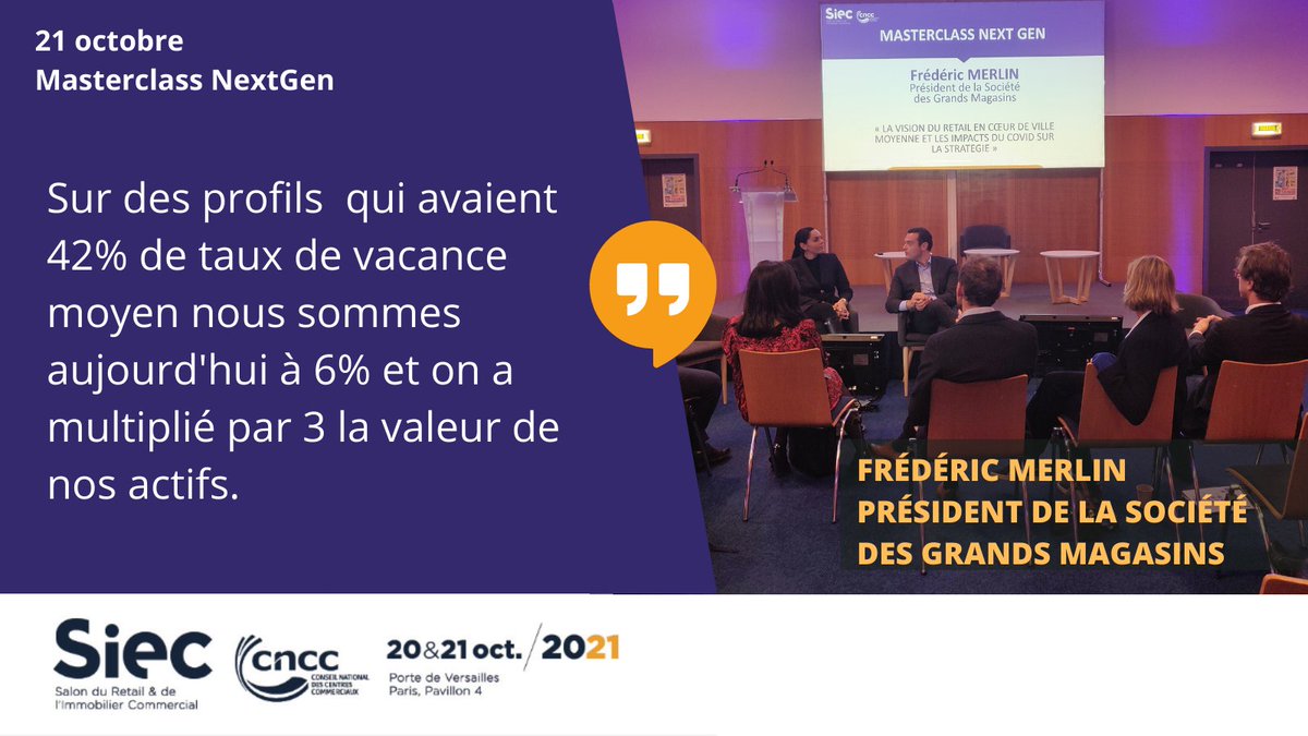 Siec (@siec_online) on Twitter photo .<a href="/FMerlin_SGM/">Frédéric Merlin</a>, Président de la <a href="/SteGdsMagasins/">Société des Grands Magasins</a>, partage son expérience d'entrepreneuriat dans l'#immobilier commercial avec le groupe #Nextgen.
Une masterclass à ne pas manquer au #SIEC 2021 ! .<a href="/FMerlin_SGM/">Frédéric Merlin</a>, Président de la <a href="/SteGdsMagasins/">Société des Grands Magasins</a>, partage son expérience d'entrepreneuriat dans l'#immobilier commercial avec le groupe #Nextgen.
Une masterclass à ne pas manquer au #SIEC 2021 !