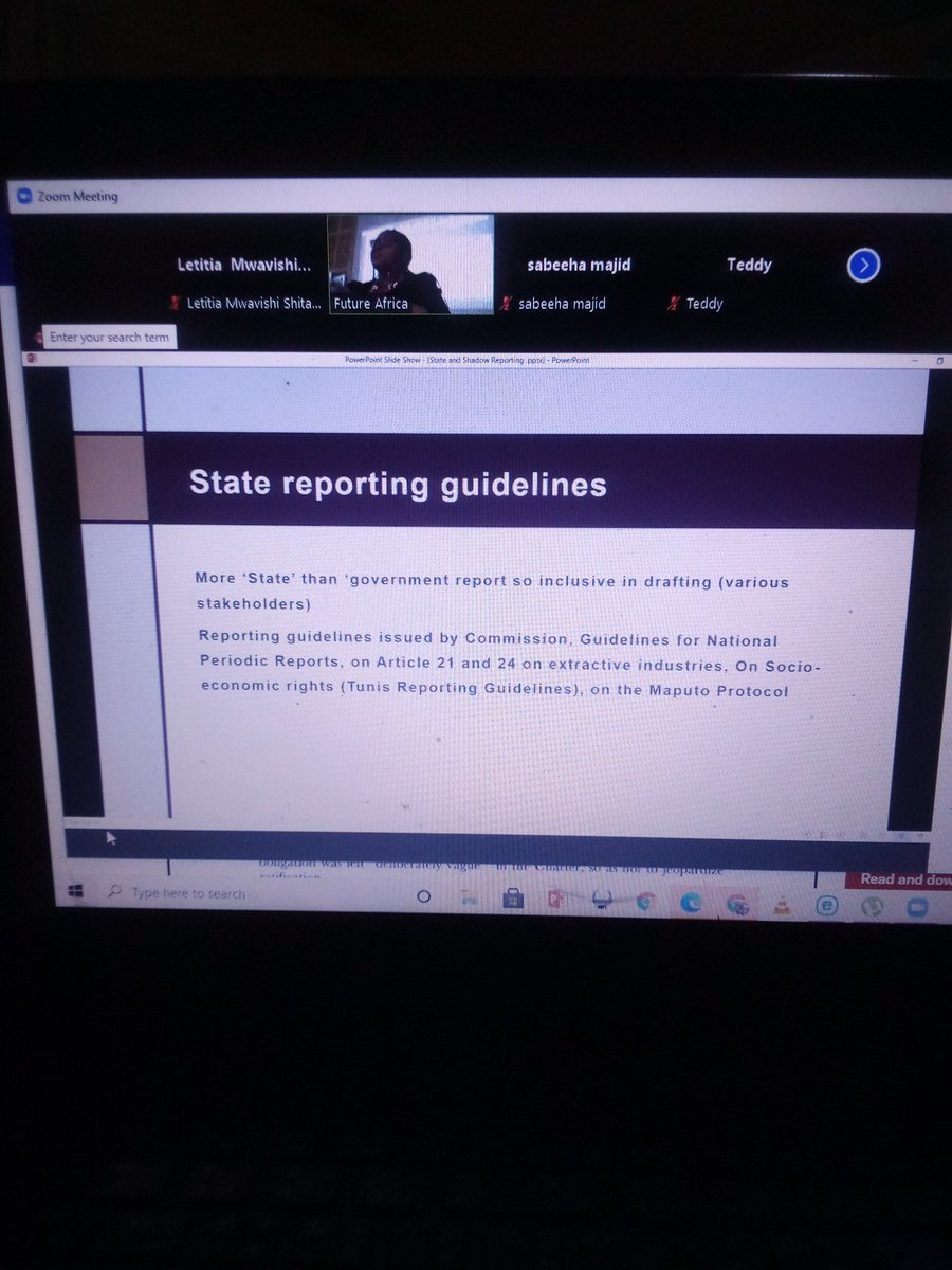 MwavishiFem's tweet photo. State Reporting process: It's an obligation mandated on various treaties ratified by State Parties and not a witch hunt. #AHRC2021_WRA @CHR_HumanRights @UPTuks https://t.co/o02zmUZZSr