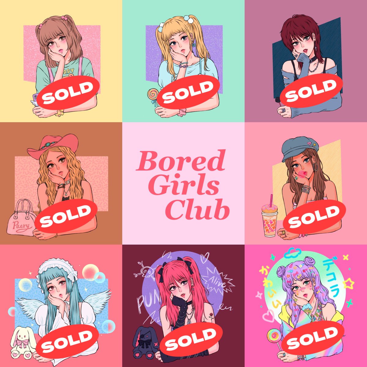 Paerytopia_NFT's tweet photo. All SOLD OUT in 8 min 🔥 
Thank you for support my #boredgirlsclub collection 🥺💕 see you next drop in Halloween theme 👻 🎃 🦇 

🌷https://t.co/XQBvM9oEMk https://t.co/SwXtk33qWY