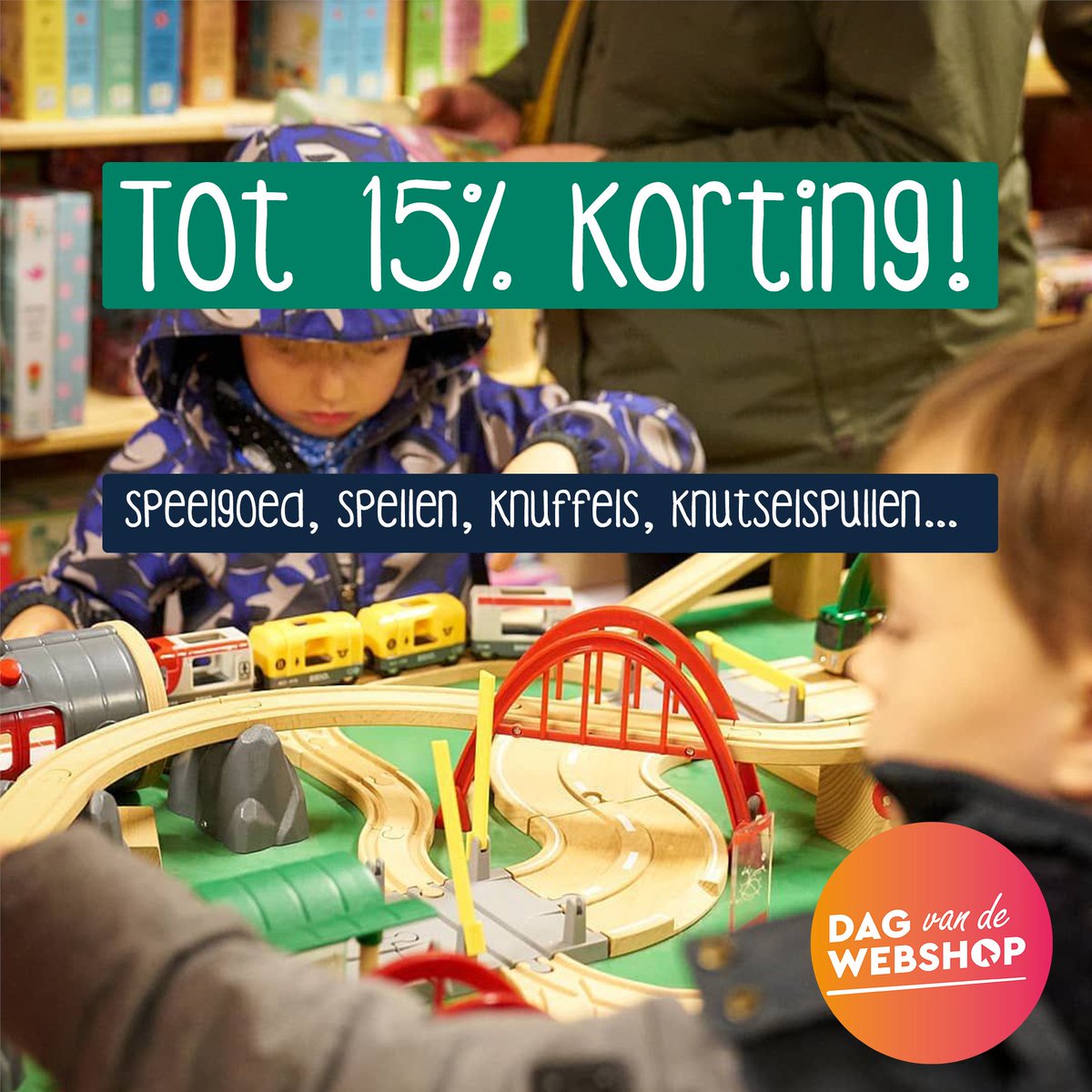 Dag van de webshop, wij doen mee!
15% korting op alle speelgoed, knuffels, spellen, knutselspullen... #dagvandewebshop
👉 dagvandewebshop.be/publications/k…