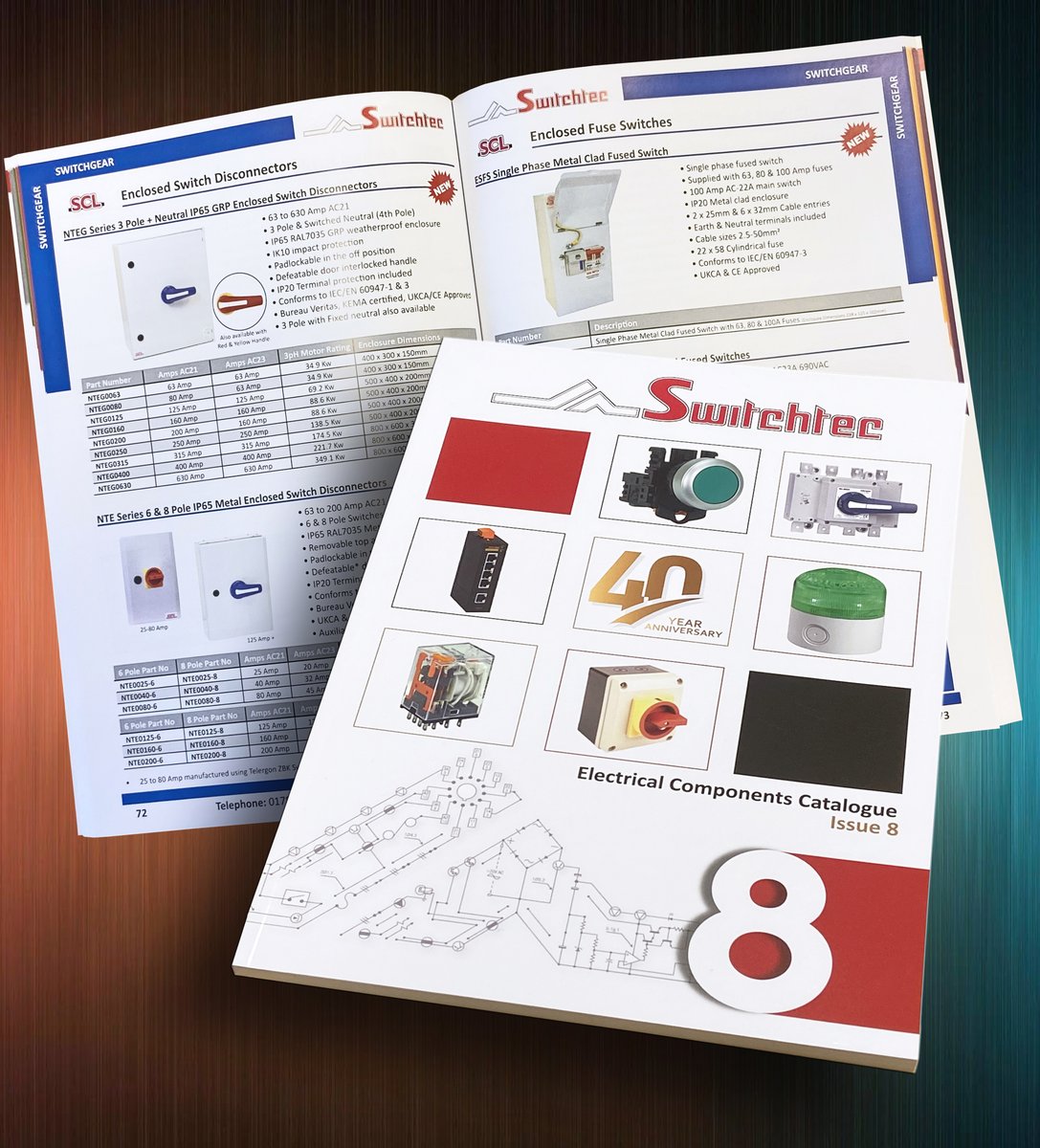 The new Switchtec Electrical Control Components Catalogue 8, with over 140 pages, its bursting with products for your control and panel building projects. Contact us for your copy or it can be downloaded off our website switchtec.com