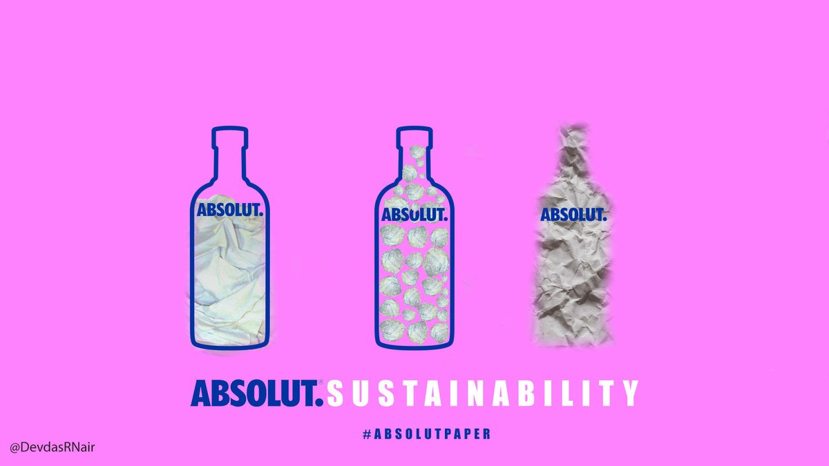 DevdasRNair's tweet photo. Absolut Sustainability (Crumpled paper) @OneMinuteBriefs @OneMinuteBriefs @ABSOLUTUK  #AbsolutPaper https://t.co/5pxDlHhFda