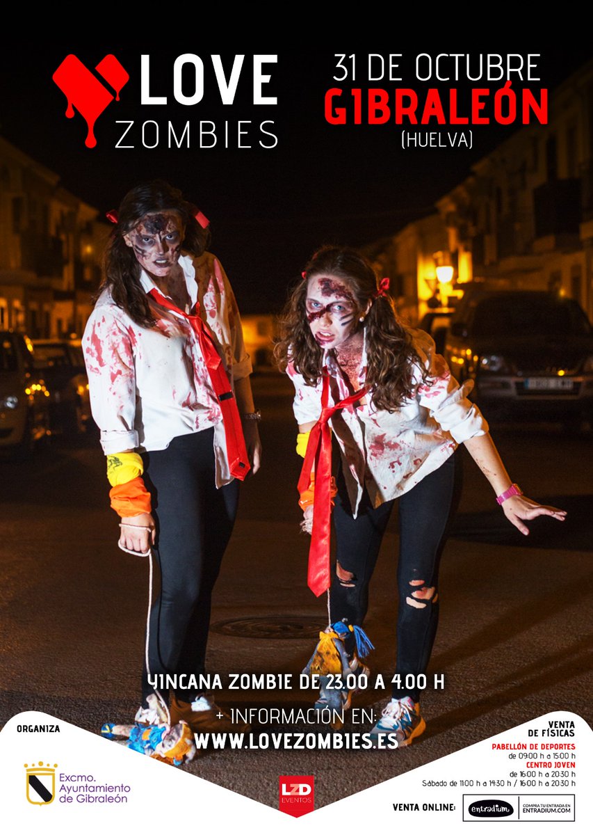 DipuHU's tweet photo. #LoveZombies 🧟♀️🧟♂️
El #Ayuntamiento de #Gibraleon ha presentado hoy esta iniciativa en la que instan a las personas onubenses a participar para "combatir" contra un grupo de zombis.
📅 Del 31/10 al 1/11
⏰ Te esperamos las 23h
📍 #CODAC de Gibraleón https://t.co/q0gYGa6ivL