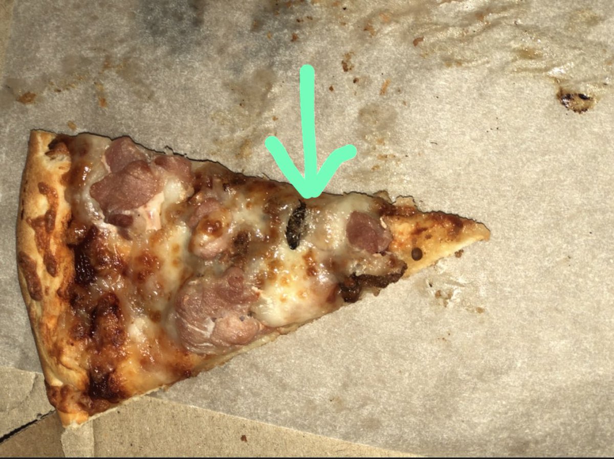 I bought this Pizza at Pizza Slice Mbuya Nehanda and Kwame. @Chickensliceog are COCKROACHES part of the Meat deluxe??😑😑😑