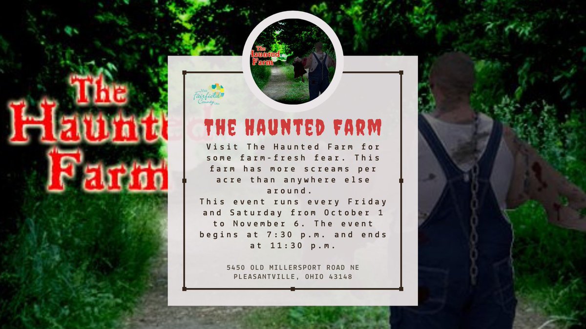 DiscoverDACO's tweet photo. Looking for a local scare? Look no further! For more info and other fall activities in Fairfield County visit: https://t.co/J0Q1nZF8aX 

#VisitFairfieldCounty #HauntedFarm #HalloweenFun https://t.co/EiypTS30hb