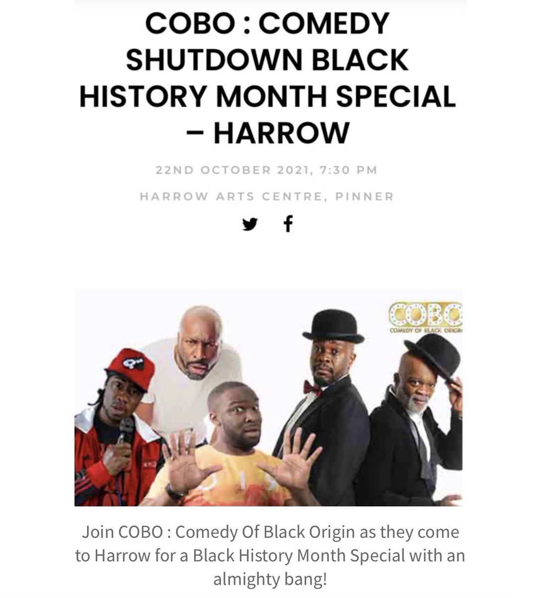 SarahMooreUK's tweet photo. #teamGeeStor are out in force tomorrow night @HarrowArts. @EddieNestorMBE &amp; @RobbieGee7 host, w/@Katboyce &amp; @AxelComedian. A COBO BHM special. Don’t miss!!! https://t.co/XXFWQJMNeM

#comedy #laughter #cobo #standupcomedy #BlackHistoryMonth #liveshows https://t.co/UPW8ZwTXws