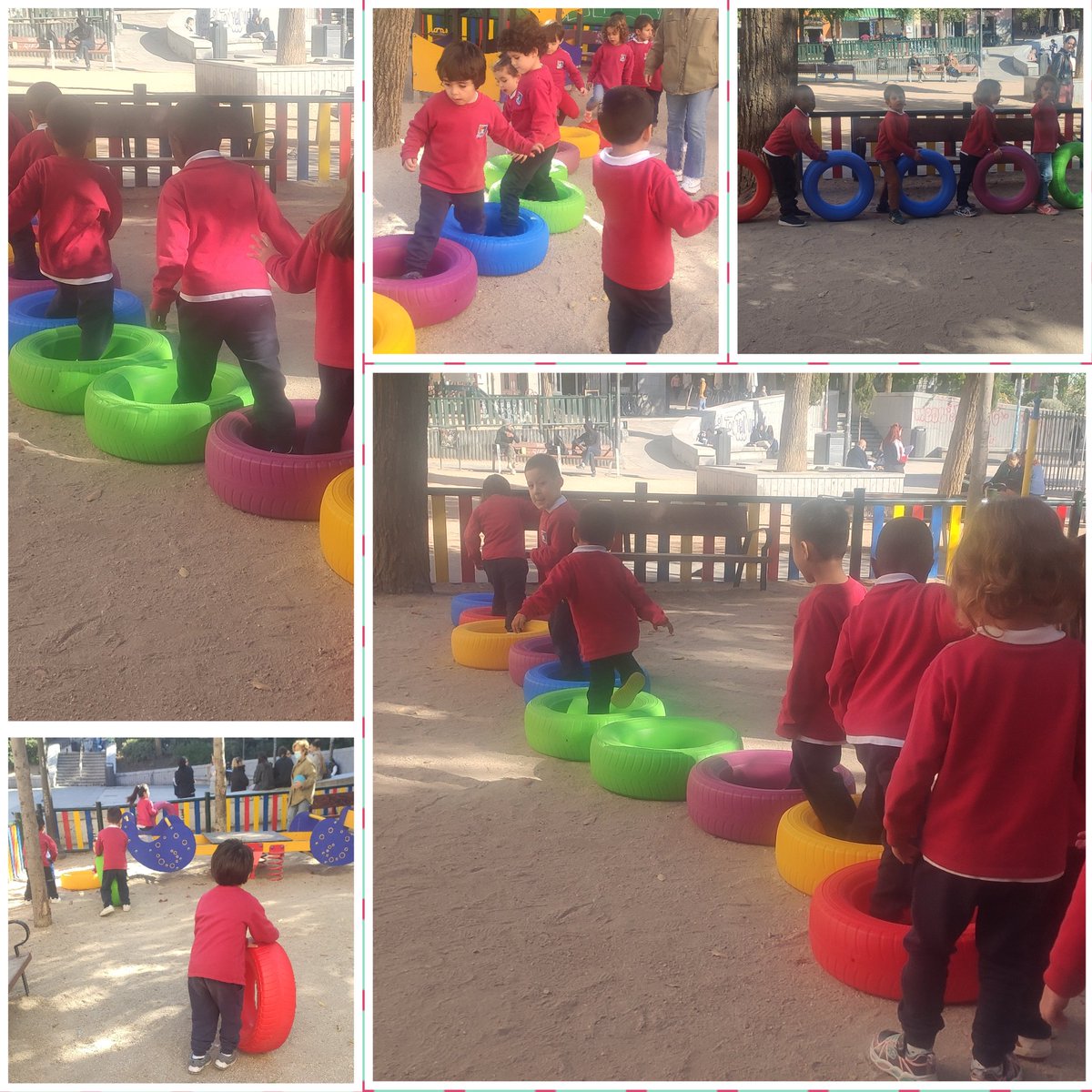 rosarubias's tweet image. #Deporte al aire libre. Hoy estrenamos ruedas. Caminamos, pasamos por encima, las rodamos.🐜🐜
#plaza2demayo #controlcorporal #juego #convivenciaescolar
