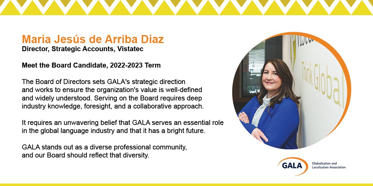 "Two years ago, I committed to serving all the GALA members. Today, I am ready to renew my commitment." - María Jesús de Arriba Díaz gala-global.org/membership/Mee… <a href="/GALA_Global/">GALA</a> <a href="/mjdearribadiaz/">María Jesús de Arriba Díaz</a>