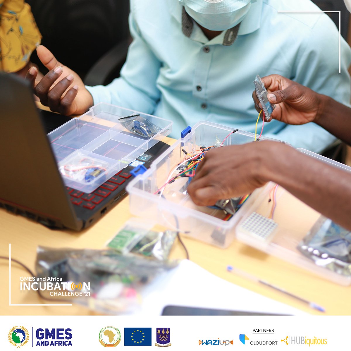 cloud_port's tweet photo. Today we go again. Our Participants are hard at work on their prototypes for the Incubation Challenge.
#GMESandAfricaIncubationChallenge21 @waziupIOT @ug_gmes #innovation #code #ai #developer #iot https://t.co/UhHtgHrK67