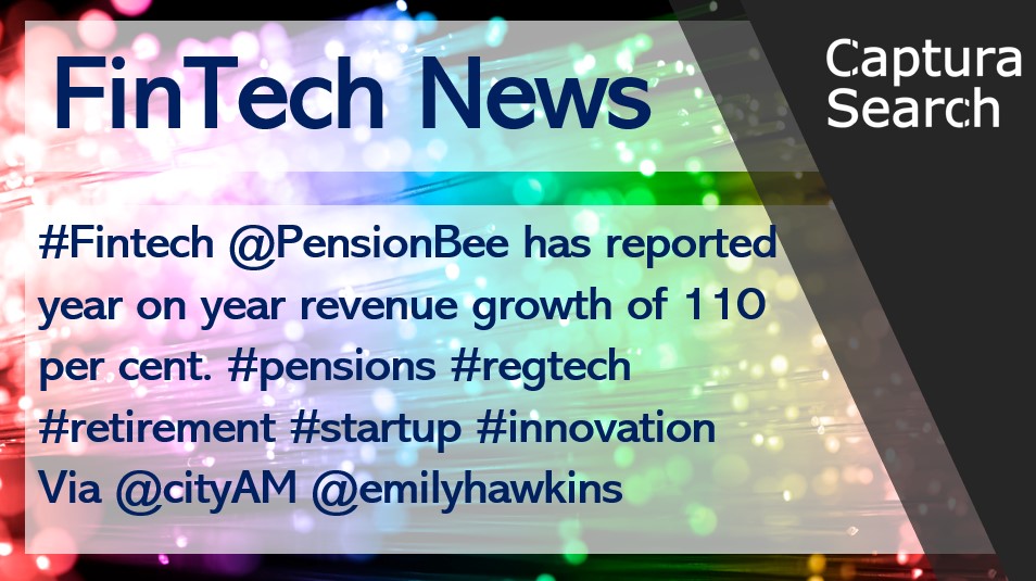 FinTechStuart's tweet image. #Fintech @pensionbee has reported year on year revenue growth of 110 per cent. #pensions #regtech #retirement #Fintechstartup #innovation Via @CityAM  @emilyhwkns