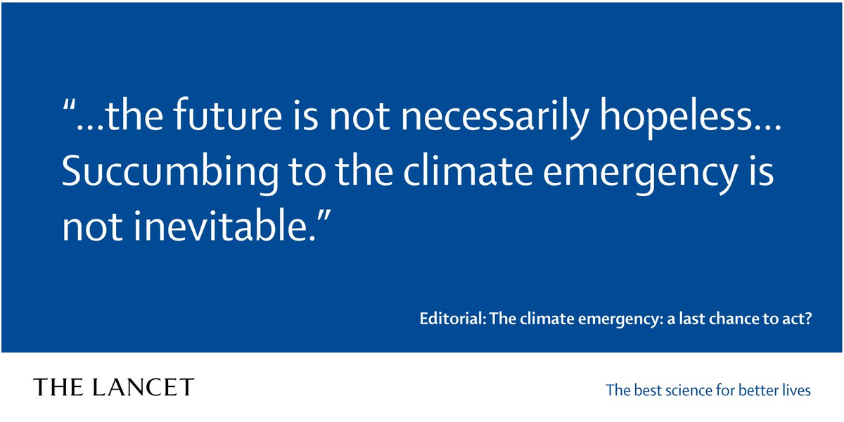TheLancet's tweet image. #COP26 is widely perceived as the last &amp;amp; best opportunity to reset the path to global #NetZero carbon emissions by 2050. The world is watching.

Editorial—The climate emergency: a last chance to act? hubs.li/H0ZQpH_0

#LancetClimate21 #HealthyClimate @LancetCountdown
