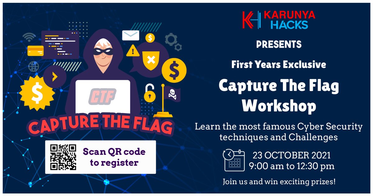 KarunyaHacks's tweet photo. Ever wondered what would happen if coding did a crossover with Sherlock Holmes or Indiana Jones… CTF!!!

Capture The Flag (CTF) is a thrilling and competitive event in the field of Cyber Security.

Register now!
Link: https://t.co/IkJcQcDHHE

#karunyauniv #ctf https://t.co/6HWdhyGosF