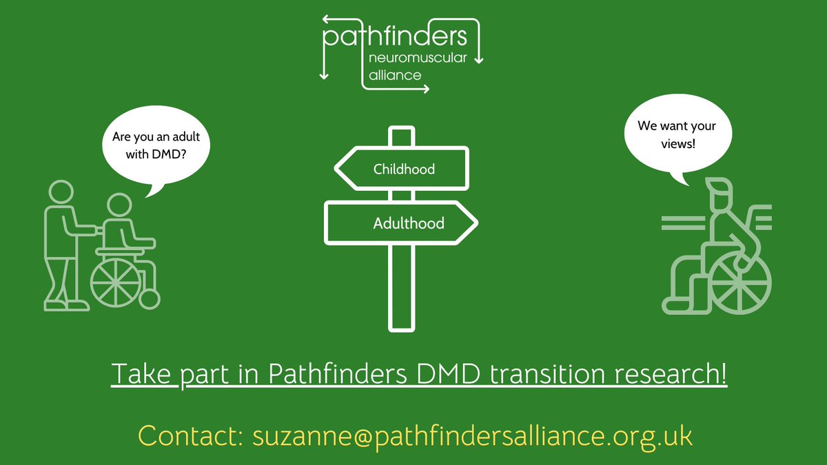 Are you an adult living with Duchenne Muscular Dystrophy (DMD) aged between 20 and 30 years old? Pathfinders invites you to take part in their latest research project. You can find out more information by reading our consent form by following this link ( forms.gle/icXtMd9x7YEWND… )