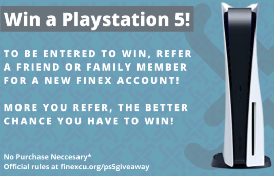 Happy International Credit Union Day! Win a PlayStation by referring a younger member of your household for an Excel 24 Checking Account and earn a $100* deposit to both the new accounts! Enter to win at finexcu.org #WinwithFinex