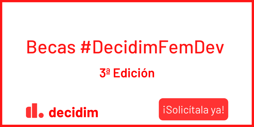DigitalFems's tweet image. 📢 📢📢Desarrolladoras
🤟Impostor syndrome out 🤟 
🚀Salen las Becas #DecidimFemDev 3ª Edición!
✨12 semanas Tech Mentorship para apoyar aprendizaje en el Framework Decidim
✨ Compatible con otros trabajos
✨ Beca remunerada 1.200€
¡SOLICITA la BECA,YA! bit.ly/DecidimForm