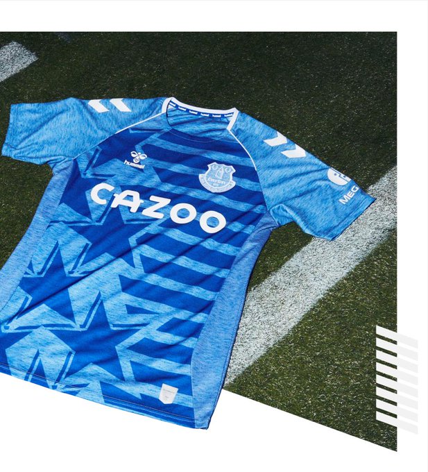 Everton Fußball T-Shirt Herren Fanatiker Fine Stripe T-Shirt-navy-NEU 