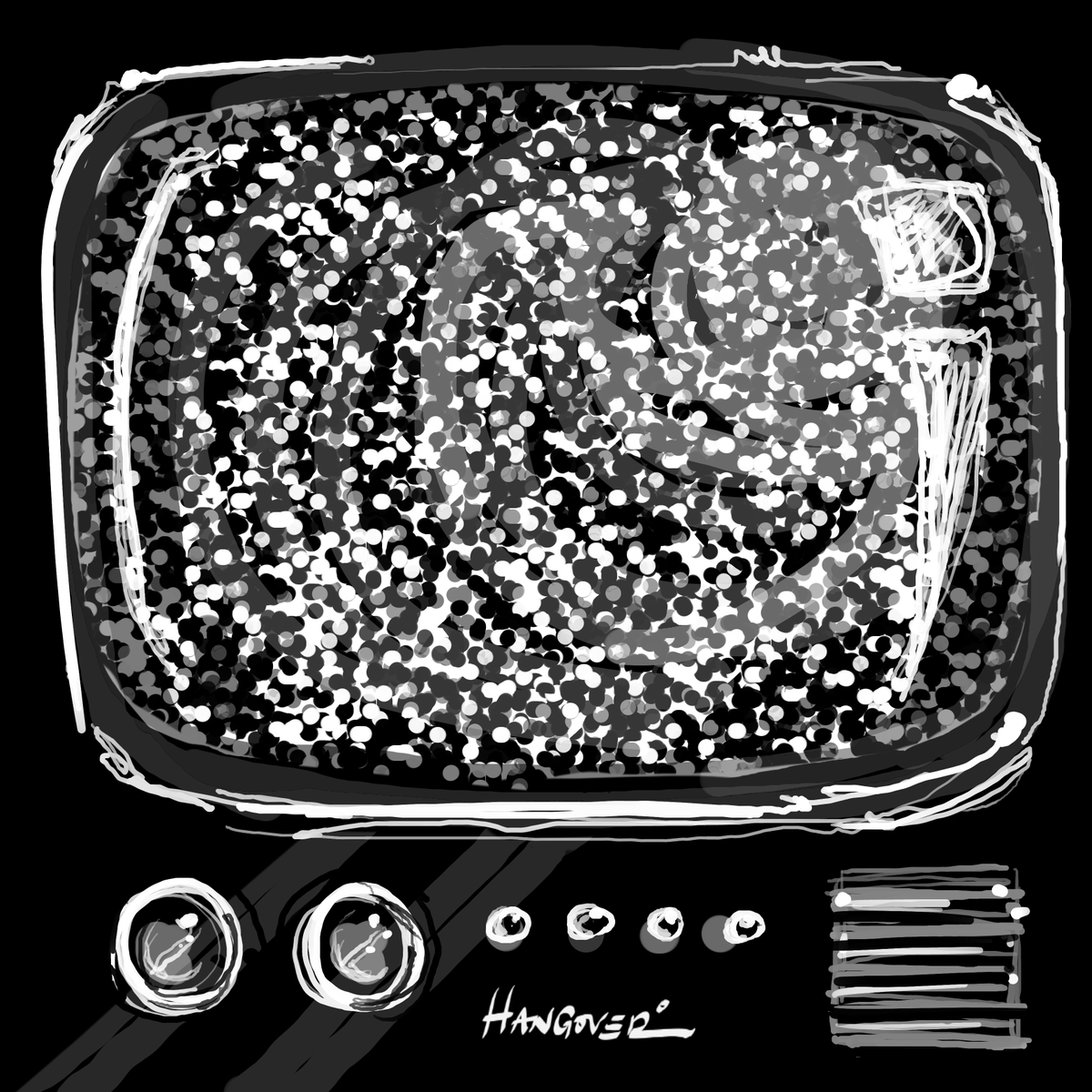 #inktober - Day 21 #fuzzy
#inktober2021 #inktober2021fuzzy #inktober2021day21 #inktoberfuzzy #hungover #digitalart #illustration #lineart #folio #creativescotland #creativescots #oldtv #surfacepro  #beforenetflix #changechannel #vintagetv #handdrawnillustrations #juliedoodles