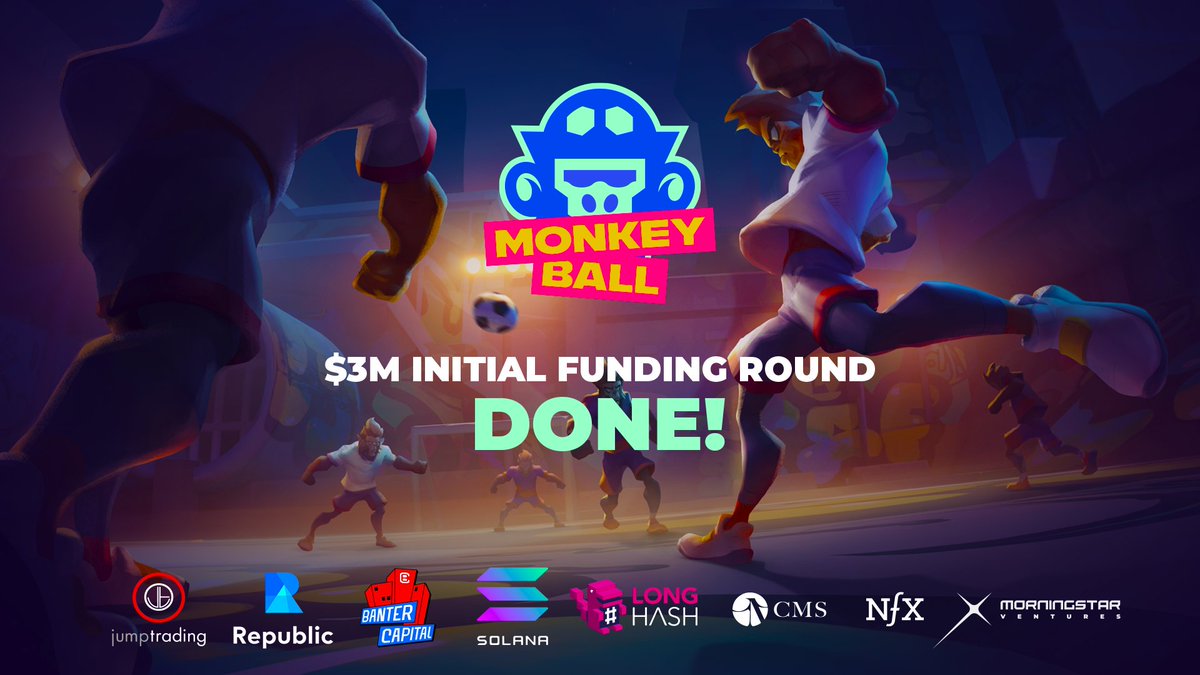 LINEUP_games's tweet photo. MonkeyBall Revolution is here with our initial $3M of funding from crypto’s TOP VCs for our play-to-earn crypto soccer game. 

Let the games begin!

@crypto_banter @NFX
@solana @jumptrading @cmsholdings @joinrepublic @LongHashVC @Morningstar_vc 

Check it: https://t.co/dhAQKL2c8d https://t.co/xdPykMZuqE