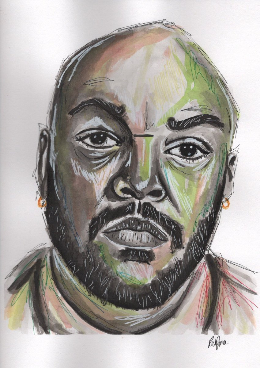 ananeart's tweet photo. @donaeo A4 ink wash &amp; pen portrait 🎤✍🏿🖊

#art #donaeo #inkart https://t.co/xoxooF4tH2