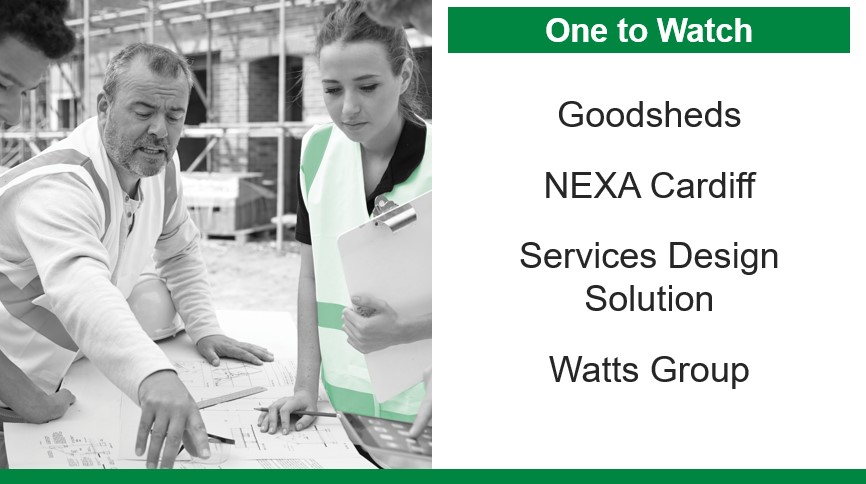 Our One to Watch Finalists are: <a href="/Goodshedsbarry/">Goodsheds</a>, NEXA Cardiff, @SDSolutionUK and <a href="/Watts_Group/">Watts Group Limited</a>. 

Congratulations to you all! Some high quality businesses coming onto the scene in Cardiff!  #CardiffPropertyAwards