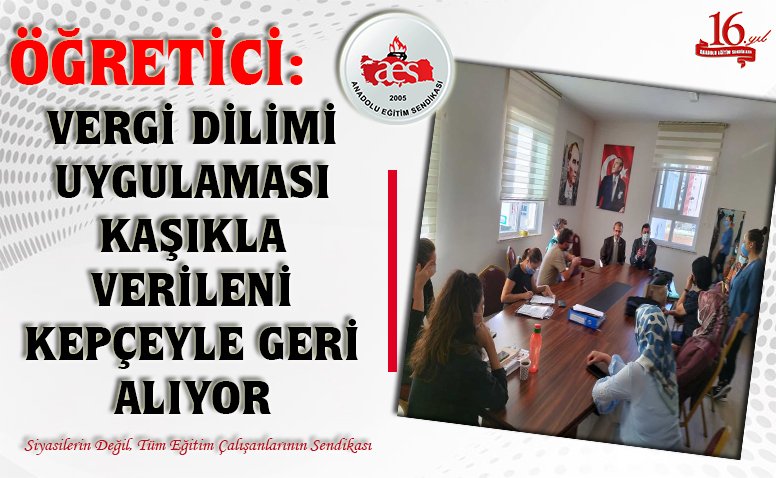 anadoluaes's tweet photo. ÖĞRETİCİ: VERGİ DİLİMİ UYGULAMASI KAŞIKLA VERİLENİ KEPÇEYLE GERİ ALIYOR
https://t.co/QF3TBDlKW2 https://t.co/LQ7NXCww8C